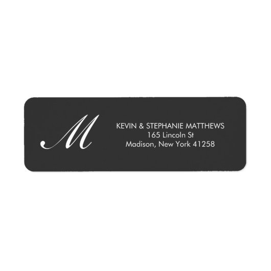 Monogram zwart-wit etiket (Voorkant)