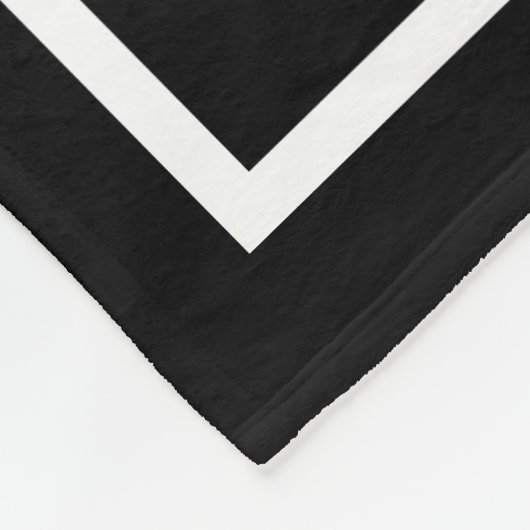 Monogram Zwart & Wit Familienaam Fleece Deken (Hoek)