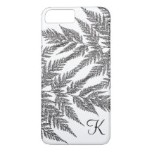 Monogram zwart-wit Fern Silhouette