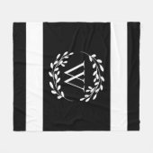 Monogram zwart-wit fleece deken (Voorkant (Horizontaal))