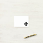 Monogram zwart-wit Fleur de Lis Post-it® Notes (Op bureau)