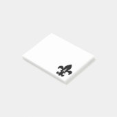 Monogram zwart-wit Fleur de Lis Post-it® Notes (Schuin)