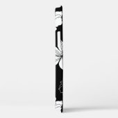 Monogram zwart-wit Floral Case-Mate iPhone Case (Achterkant / Rechts)
