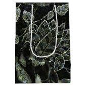 Monogram Zwart-wit  Floral GIft Bag Medium Cadeauzakje (Achterkant)