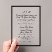 Monogram Zwart & Wit Formeel Lijst Bruiloft Acryl Uitnodigingen (Insitu (Draagbaar))