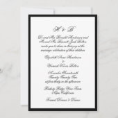 Monogram Zwart & Wit Formeel Lijst Bruiloft Kaart (Voorkant)