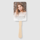 Monogram Zwart Wit Foto Afstuderen Handwaaier (Voorkant)