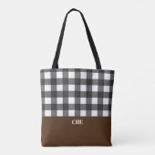 Monogram zwart-wit gecontroleerd tote bag (Achterkant)