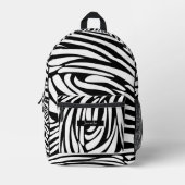 Monogram zwart-wit gestreept zebrapatroon bedrukte rugzak (Voorkant)