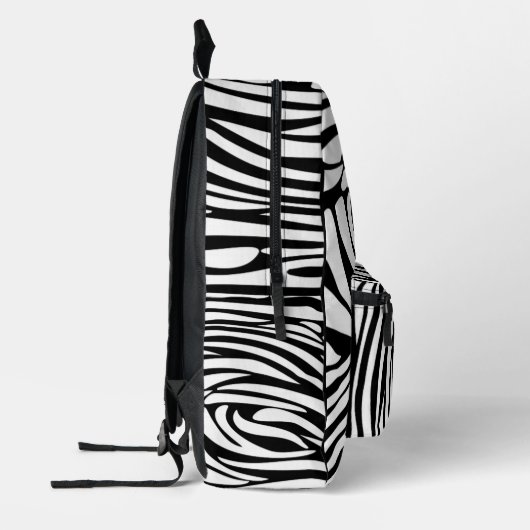 Monogram zwart-wit gestreept zebrapatroon bedrukte rugzak (Links)
