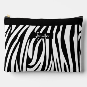 Monogram zwart-wit gestreept zebrapatroon etui