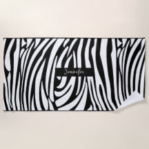 Monogram zwart-wit gestreept zebrapatroon