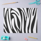 Monogram zwart-wit gestreept zebrapatroon tissuepapier (Craft)