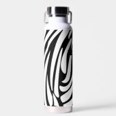 Monogram zwart-wit gestreept zebrapatroon waterfles (Voorkant)