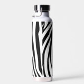 Monogram zwart-wit gestreept zebrapatroon waterfles (Rechts)