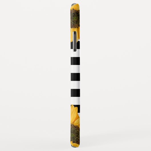 Monogram Zwart Wit Gestreept Zonnebloem Goud Case-Mate iPhone Case (Achterkant/rechts)