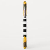 Monogram Zwart Wit Gestreept Zonnebloem Goud Case-Mate iPhone Case (Achterkant/links)