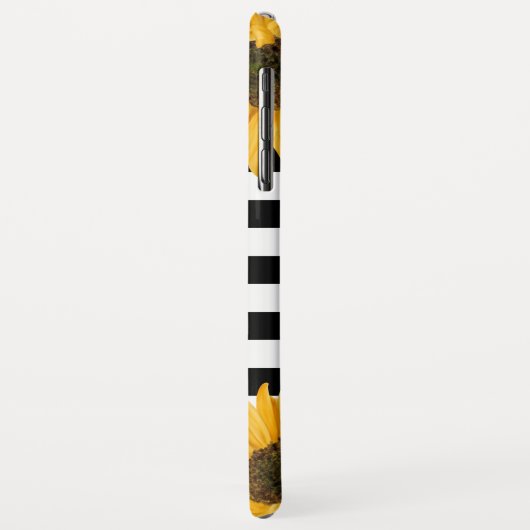 Monogram Zwart Wit Gestreept Zonnebloem Goud Case-Mate iPhone Case (Achterkant/links)