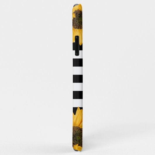 Monogram Zwart Wit Gestreept Zonnebloem Goud Case-Mate iPhone Case (Achterkant/rechts)