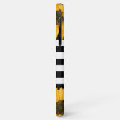 Monogram Zwart Wit Gestreept Zonnebloem Goud Case-Mate iPhone Case (Achterkant/links)