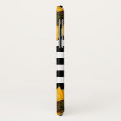 Monogram Zwart Wit Gestreept Zonnebloem Goud Case-Mate iPhone Case (Achterkant/links)