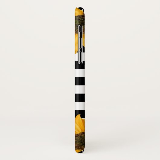 Monogram Zwart Wit Gestreept Zonnebloem Goud Case-Mate iPhone Case (Achterkant/links)