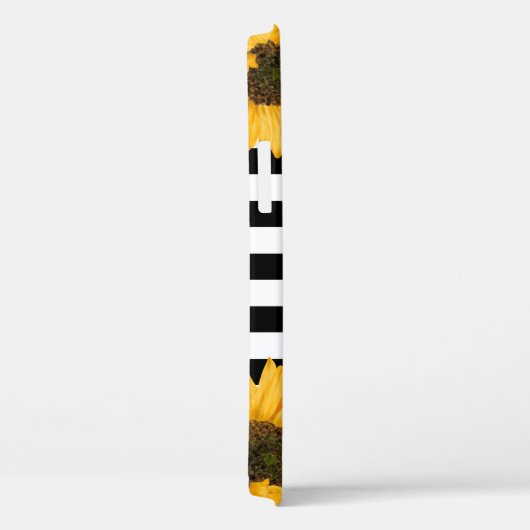 Monogram Zwart Wit Gestreept Zonnebloem Goud Case-Mate iPhone Case (Achterkant / Rechts)