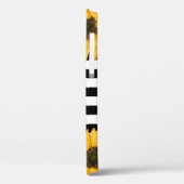 Monogram Zwart Wit Gestreept Zonnebloem Goud Case-Mate iPhone Case (Achterkant / Links)