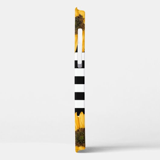 Monogram Zwart Wit Gestreept Zonnebloem Goud Case-Mate iPhone Case (Achterkant / Links)