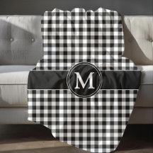 Monogram zwart-wit gingham