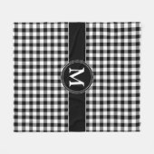 Monogram zwart-wit gingham fleece deken (Voorkant (Horizontaal))