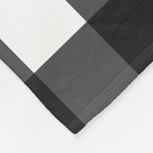 Monogram zwart wit Gingham patroon Fleece Deken (Hoek)