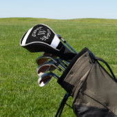 Monogram zwart-wit golfheadcover (Insitu)