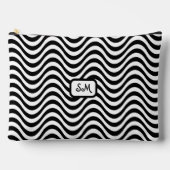 Monogram zwart wit golvende strepen psychedelisch etui (Voorkant)