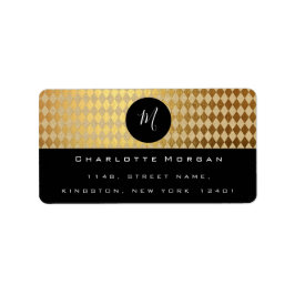 Monogram Zwart Wit Goud Diamant RSVP Etiket