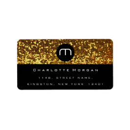 Monogram Zwart Wit Goud Glitter Logo RSVP Etiket
