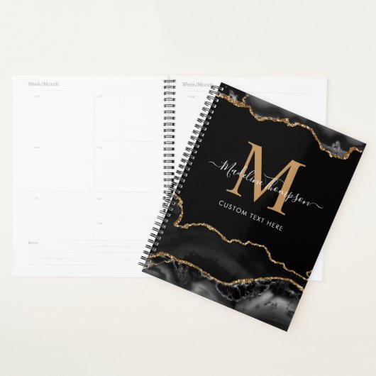 Monogram zwart-wit goudgetijden voor geodeiscript planner (Display)