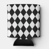 Monogram zwart-wit harlekijn diamantpatroon blikjeskoeler (Achterkant)
