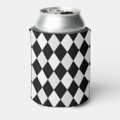 Monogram zwart-wit harlekijn diamantpatroon blikjeskoeler (Blikje Achterkant)