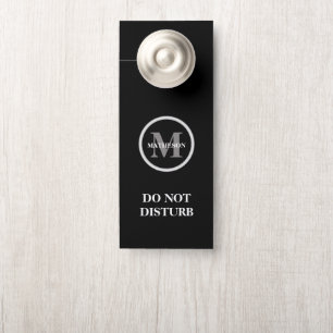 Monogram zwart wit Hotel Gast niet storen Deurhanger