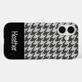Monogram zwart-wit houndstooth patroon Case-Mate iPhone case (Achterkant (horizontaal))