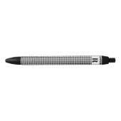 Monogram | Zwart Wit Houndstooth Patroon Inkt Zwarte Inkt Pen (Voorkant)