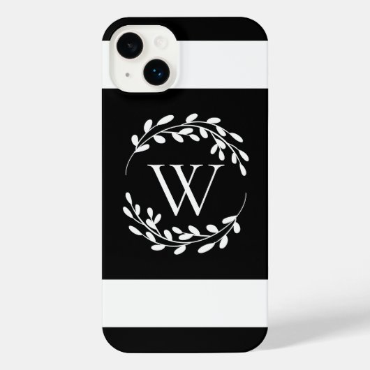 Monogram zwart-wit iPhone hoesje (Achterkant)