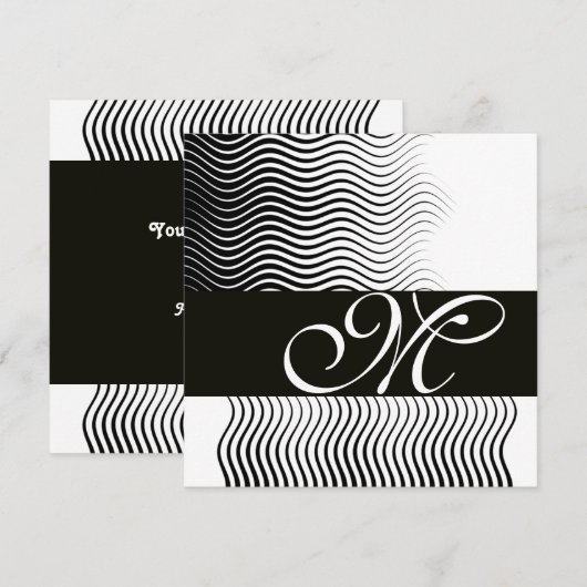 MONOGRAM, zwart-wit Kaart (Voorkant / Achterkant)