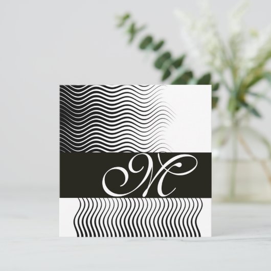 MONOGRAM, zwart-wit Kaart (Staand voorkant)