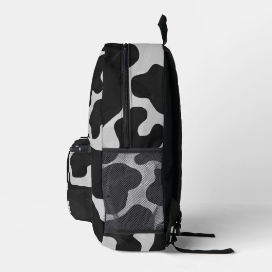 Monogram zwart-wit Koe Bedrukte Rugzak (Rechts)