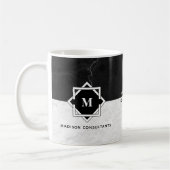Monogram zwart-wit koffiemok (Links)
