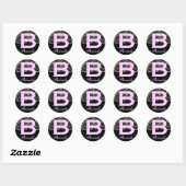 Monogram zwart-wit letter B Sticker (Vel)