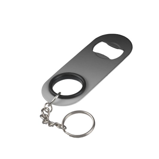 Monogram zwart-wit mini flessenopener (Achterkant Gekanteld)