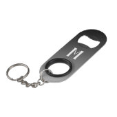 Monogram zwart-wit mini flessenopener (Voorkant Gekanteld)